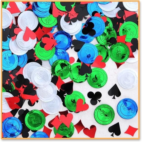 Beistle Pack of 6 Multicolor Poker Party Confetti Bags 0.5 oz.