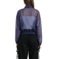 thumbnail image 3 of INSPIRE CHIC Sheer Bomber Jacket for Women's Zip Up Long Sleeve See Through Jackets M Dark Blue, 3 of 6