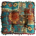thumbnail image 1 of Nvzi Bohemian Patchwork Square Chair Seat Cushions for Dining Kitchen Office Chairs Patio Soft Cotton Linen Chair Pads (Blue,16x16), 1 of 5