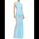 thumbnail image 3 of Vestido Ajustado de Corte A con Cuello Alto, Sin Mangas y Color Liso para Mujer Azul M, 3 of 10