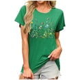 thumbnail image 3 of NSLGXD Womens T Shirts Dressy Casual Round Neck Short Sleeve Shirts Boho Graphic Tees Soft Elegant Tshirts S-2XL Green Tees, 3 of 5