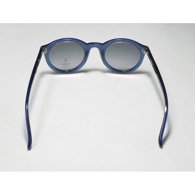 NEW VERA WANG LUXE MARIKO WOMENS LADIES ROUND FULL RIM 100 UVA UVB BLUEBERRY FRAME BLUE GRADIENT LENSES 46 25 140 SUNGLASSES EYEWEAR