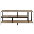 thumbnail image 2 of Evelyn&Zoe Winthrop Rectangular TV Stand with Metal Shelves for TV's up to 60", Blackened Bronze/Rustic Oak, 2 of 9