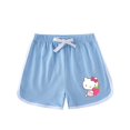 thumbnail image 3 of Hello Kitty-ropa transpirable de algodón puro para niños, conjunto de dos piezas, moda informal para niñas, pantalones cortos de manga corta, traje deportivo para niño, 3 of 5