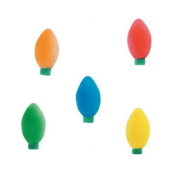 Lights Christmas Assortment Sugar Decorations Toppers Party Favors Cookie Cupcake Cake 12 Count