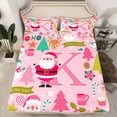 thumbnail image 2 of Castle Fairy Letter Monogrammed K 4 Pieces Queen Sheet Sets for Preppy Child,Christmas Santa Claus Deer Ultra Soft Flat Sheet,Happy New Year Queen Fitted Sheet,Microfiber Bedroom Decor, 2 of 7