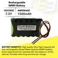thumbnail image 6 of Exell 7.2V 1000mAh NIMH w/Wire leads for 1:18 RC Truck Racing HPI RS4 Micro Cars, 6 of 7