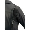 thumbnail image 6 of Milwaukee Leather MLL2581 Women's Black 'Classic' Leather Lightweight Long Length Vented Jacket Medium, 6 of 10