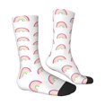 thumbnail image 4 of Yiaed Rainbow Print Great elasticity Crew Socks Sports socks for Men and Women, 4 of 5