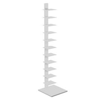 SEI Furniture Modern 65.25 Inch 12 Shelf Spine Floating Book Tower, White