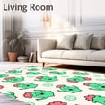 thumbnail image 2 of ODIKA 4'x6' Machine Washable Non-Slip Area Rug, Juvenile Prickly Patch Amusing Flat Surface Embellishment High Traffic Rug, Green, 721900, 2 of 7