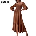 thumbnail image 2 of Women Summer Casual Dress Square Neck Ruffle, High Waist Cocktail Party Dresses, Gift for Women, 2 of 5
