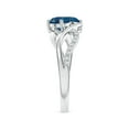 thumbnail image 3 of ANGARA Natural Round 1.2 ct London Blue Topaz Two Stone Ring with Diamonds in 925 Sterling Silver for Women (Size-5mm) | November Birthstone Jewelry for Women | London Blue Topaz Ring (Ring Size- 7.5), 3 of 9