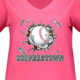 thumbnail image 3 of Inktastic Cooperstown Baseball Breakthrough Women's Plus Size V-Neck T-Shirt, 3 of 4