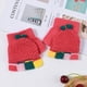 thumbnail image 3 of Guantes de punto con vuelta para niños de otoño e invierno, de medio dedo, de doble propósito, para niños y niñas, bonitos y cálidos dedos expuestos, para niños y estudiantes, 3 of 6