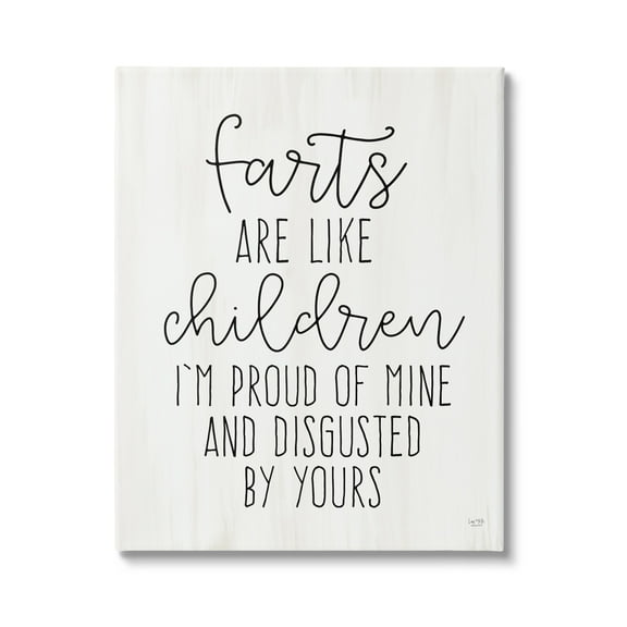 Stupell Farts Like Children Funny Bathroom Typography Painting Gallery Wrapped Canvas Print Wall Art