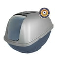 thumbnail image 5 of Petmate Basic Hooded Enclosed Cat Litter Pan Covered Plastic Box with Door, Large, Blue Silver, 5 of 9
