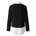 thumbnail image 4 of Yokua Women's Sweater 2 in 1 Shirt Loose Solid Color Long Sleeve Bottoming Comfortable Sweater Pullover, 4 of 9