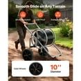 thumbnail image 5 of KFFKFF Portable Water Hose Reel Cart with Two Wheels, 200/300 ft Capacity, High-Pressure Design, Includes Handle and Durable Mesh Storage Basket, Ideal for Garden Watering and Vehicle Cleaning, 5 of 9