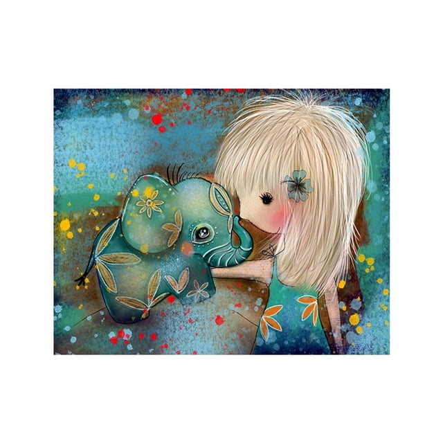 5D DIY diamante dragón / elefante / Ángel pintura punto de cruz resina redonda diamantes de imitación bordado imagen de costura decoración del hogar Advancent JJ15645-03