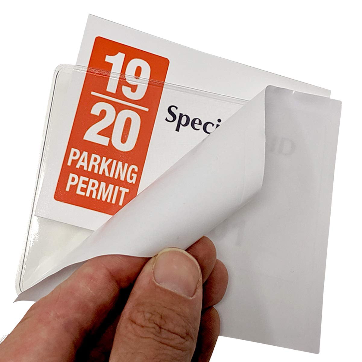 1 x Self Adhesive Backed Windscreen Ticket Holder for Parking Permit 90 x 90 mm 