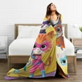 thumbnail image 6 of Superkitties Cartoon Throw Blanket, Super Soft Cozy Flannel Fleece Picnic Blanket for Boys Girls Adults, Warm Plush Blankets for Couch Sofa Bed Living Room, 6 of 8
