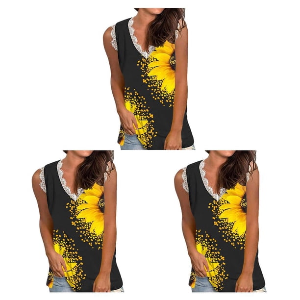 Sonducket Camiseta sin mangas holgada informal para mujer, camiseta de verano a la moda para vacaciones en la playa, ropa transpirable Type1 NO1