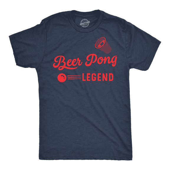 Mens Funny T Shirts Beer Pong Legend Sarcastic Drinking Tee for Men Graphic Tees