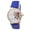 Blue, variant on Stylish Women Rose Pattern Watch Classic Round Dial Faux Leather Strap Accurate Quartz Movement Wrist Watch Birthday Anniversary Gift