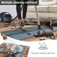thumbnail image 5 of Texas Star Vintage Outdoor Rug for Patio/Deck/Porch, Non-Slip Large Area Rug 3 x 5 Ft, Berry Navy Blue Brown Wooden Indoor Outdoor Rugs Washable Area Rugs, Reversible Camping Rug Carpet Runner, 5 of 8