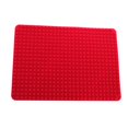 thumbnail image 1 of Baohd Baking Pad Soft Silicone Red Baking Mat with Evenly Heating Structure BBQ Grill Mat Folding Square Barbecue Oil filter Tray for Kitchen Cooking, 1 of 7