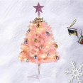 thumbnail image 2 of 24in Tabletop Christmas Tree Set 60cm Pink Artificial Mini Xmas Pine Tree with Ornaments White Green Christmas Fir Tree, 2 of 4