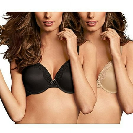 Maidenform Women s Comfort Devotion Full Coverage Bra Pack of 2 Black/Latte  36B