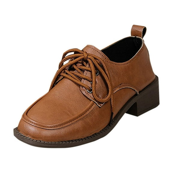 Wensltd Comfy Chunky Low Heel Shoes for Women Round Toe Work Daily Wear Black Lightweight Shoe