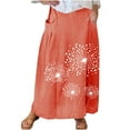 thumbnail image 2 of Taylonsss Clearance Women's Printed Elastic Waistband Pleated Pocket Skirt With Mid Calf Skirt, 2 of 5