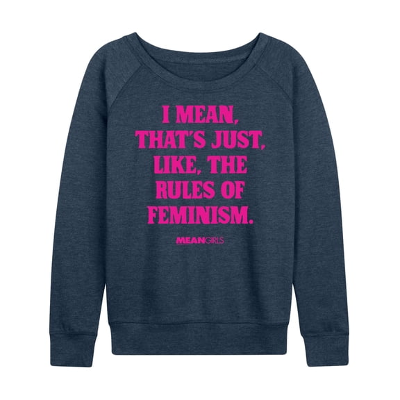 Mean Girls - Rules Of Feminism Lightweight French Terry Wide Neck Long Sleeve Graphic Shirt
