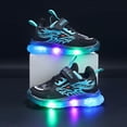 thumbnail image 2 of Xudanell Boys Shoes Light Shiny Toddler Walking Shoes Fashion Sneakers Hook Loop Toddler Sneakers Size 7, 2 of 8
