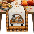 thumbnail image 1 of Chemin de Table Camion de Ferme Citrouille 90 Pouces Long Lavable en Toile de Jute Collection de Table pour Salle à Manger Fête Dîner Vacances Action de Grâce Récolte d'Automne Carreaux de Buffle, 1 of 8