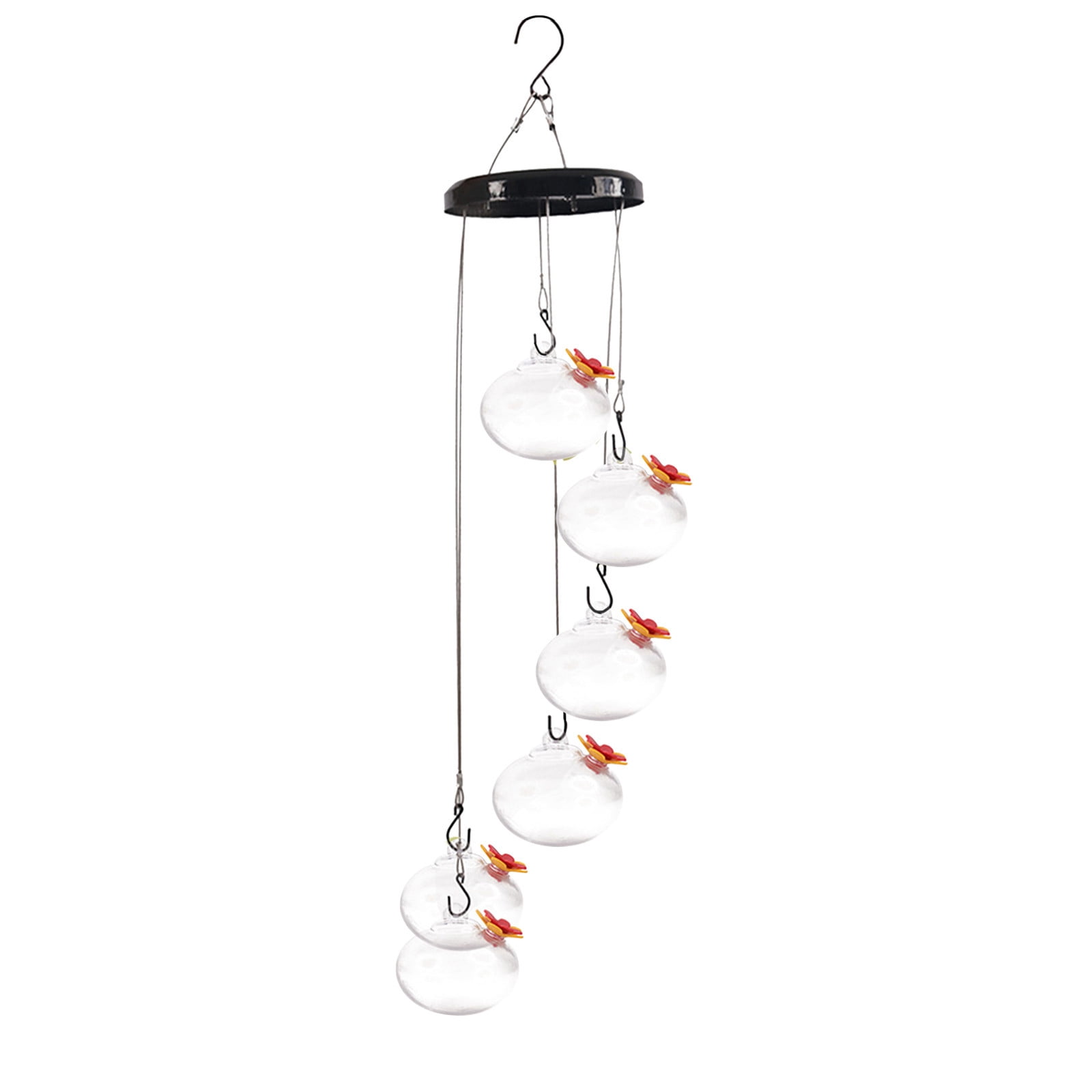 Hummingbird Feeder for Window Garden Patio for Outdoors, Wind Chimes Hummingbird Feeder, Leak-Proof, Ant and Bee Proof, Unique Glass Humming Bird Feeder Perfect Garden Decor