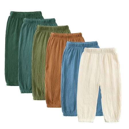 

Esaierr Baby Boys Girls Loose Pants Soft Cotton Anti-Mosquito Pants Spring Summer Trousers Hundred Bottoms for Kids 1-8 Years