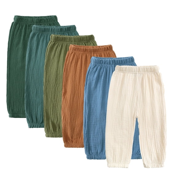 KYAIGUO Boys Girls Casual Pants Spring Summer Anti-Mosquito Pants for Kids Toddler Solid Color Cotton Trousers for Baby Thin Section Pants 1-8T