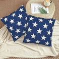 thumbnail image 5 of 4th of July Pillow Covers 20x20 Set of 2, Memorial Day Independence Day Blue Star Throw Pillow Covers American Patriotic Outdoor Cushion Cases Linen Decorative for Couch Sofa, 5 of 6