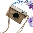 thumbnail image 4 of Summer Straw Woven Bag Mini Camera Shape Shoulder Bag Exotic Style Square Storage Bag (Khaki), 4 of 8