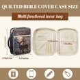 thumbnail image 4 of TSOVTHRID Deer Cross Starry Sky Print Bible Cover Case Church Bag for Women Men, Quilted Bible Cover with Pen Slot, Multi-Functional Black Carrying Book Case for Bibles Study, 4 of 7