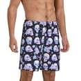 thumbnail image 2 of Logiee crystal flower Skull Print Men's Pajama Shorts with Drawstring & Pockets,Sleep Shorts for Men,Sleepwear Bottoms,Elastic Waistband Loungewear-3X-Large, 2 of 6