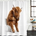 thumbnail image 2 of Yak Sitting on The Toilet Thinking Shower Curtain, 48" x 72", Abstract Funny Animal Waterproof Bathroom Curtain Washable Shower Curtain Set with 12 Hooks, 2 of 9