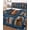 Mist Blue, variant on Full Size Quilt Bedding Set, Desert Camels Reversible Summer Quilt 3 Pieces, Wildlife Brown Animals Blue Geometric Lightweight Bedspreads Coverlets with 2 Pillow Shams for All Seasons