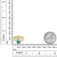thumbnail image 6 of Gem Stone King 18K Yellow Gold Plated Silver Sky Blue Aquamarine London Blue Topaz and White Lab Grown Diamond Ring for Women (1.71 Cttw, Heart Shape 6MM, Gemstone March Birthstone, Size 7), 6 of 6