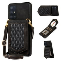 Galaxy A51 4G Wallet Case, Allytech Crossbody Shoulder Carrying Purse Cover RFID Blocking Card Slots Holder Flip PU Leather Stand Shockproof Case for Samsung A51 4G (Non 5G Version), Black