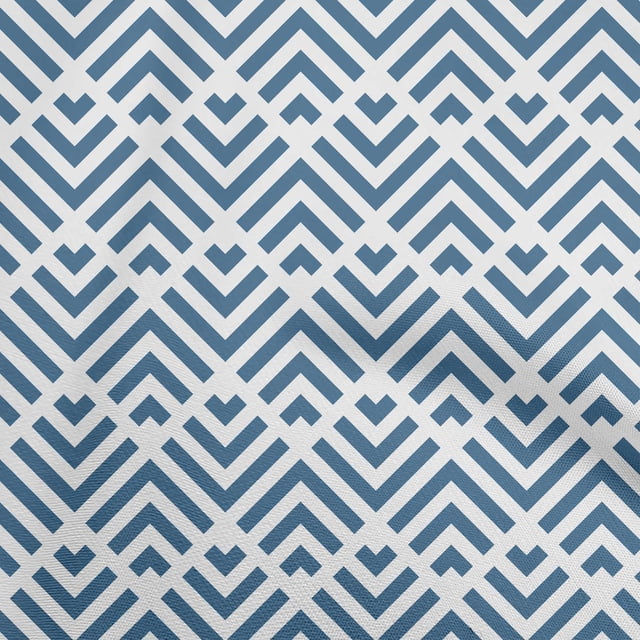oneOone Rayon Teal Blue Fabric Geometric Craft Projects Decor Fabric Printed By The Yard 56 Inch Wide
